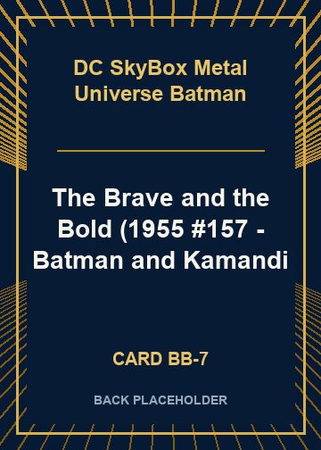 The Brave and the Bold (1955 #157 - Batman and Kamandi back card image