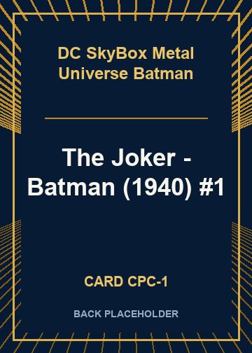 The Joker - Batman (1940) #1 back card image