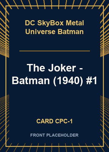 The Joker - Batman (1940) #1 front card image