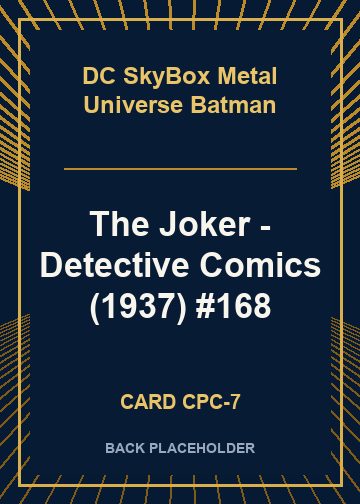 The Joker - Detective Comics (1937) #168 back card image