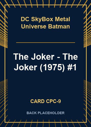 The Joker - The Joker (1975) #1 back card image