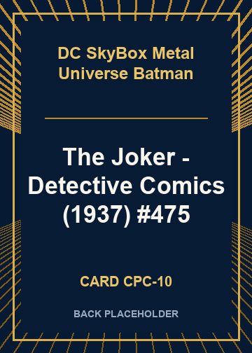 The Joker - Detective Comics (1937) #475 back card image