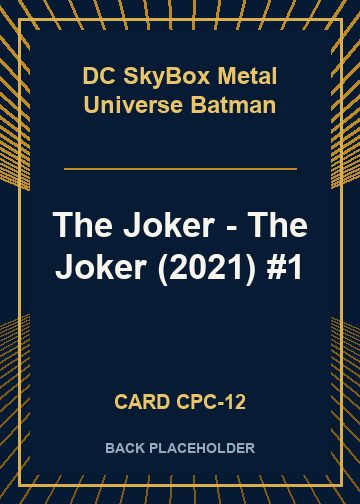 The Joker - The Joker (2021) #1 back card image
