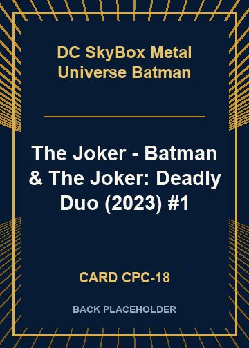 The Joker - Batman & The Joker: Deadly Duo (2023) #1 back card image