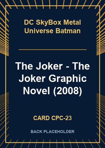 The Joker - The Joker Graphic Novel (2008) back card image