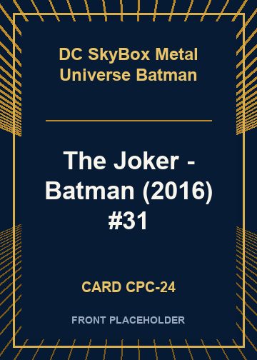 The Joker - Batman (2016) #31 front card image