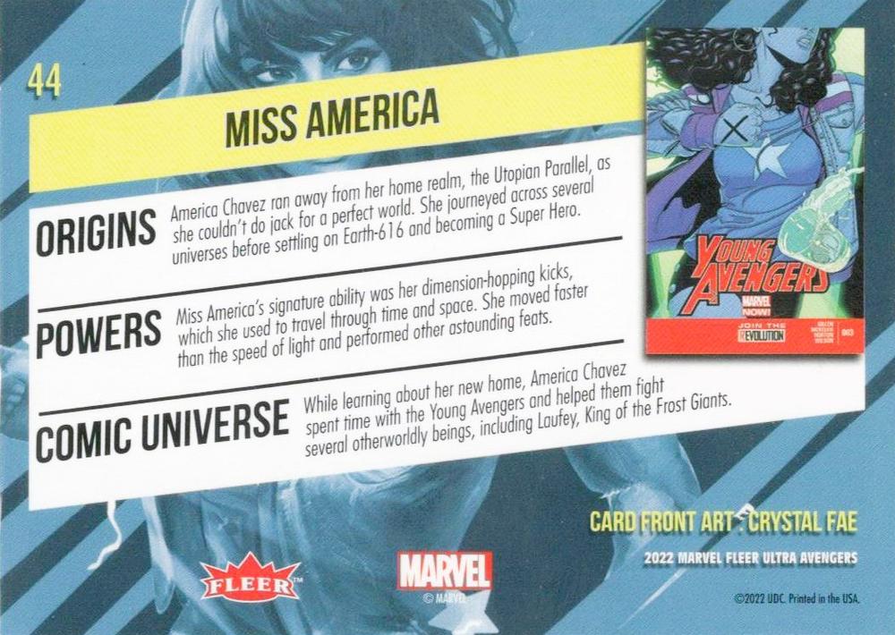 Miss America back card image