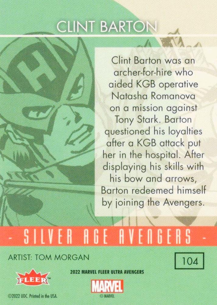 Clint Barton back card image