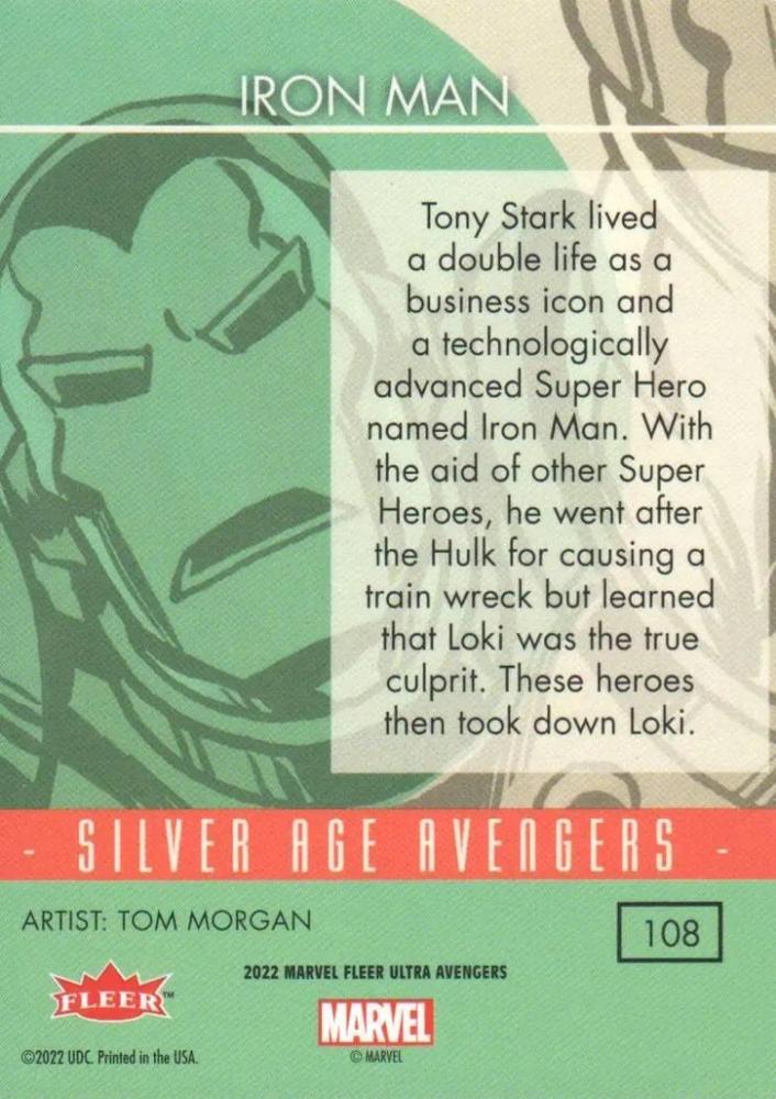 Iron Man back card image