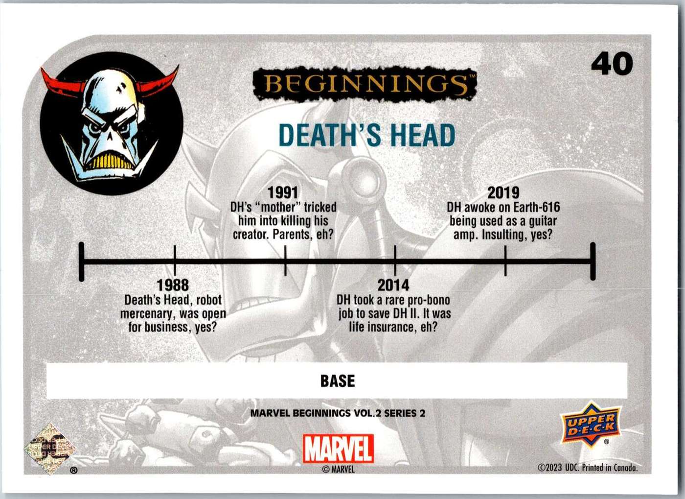 Death's Head back card image