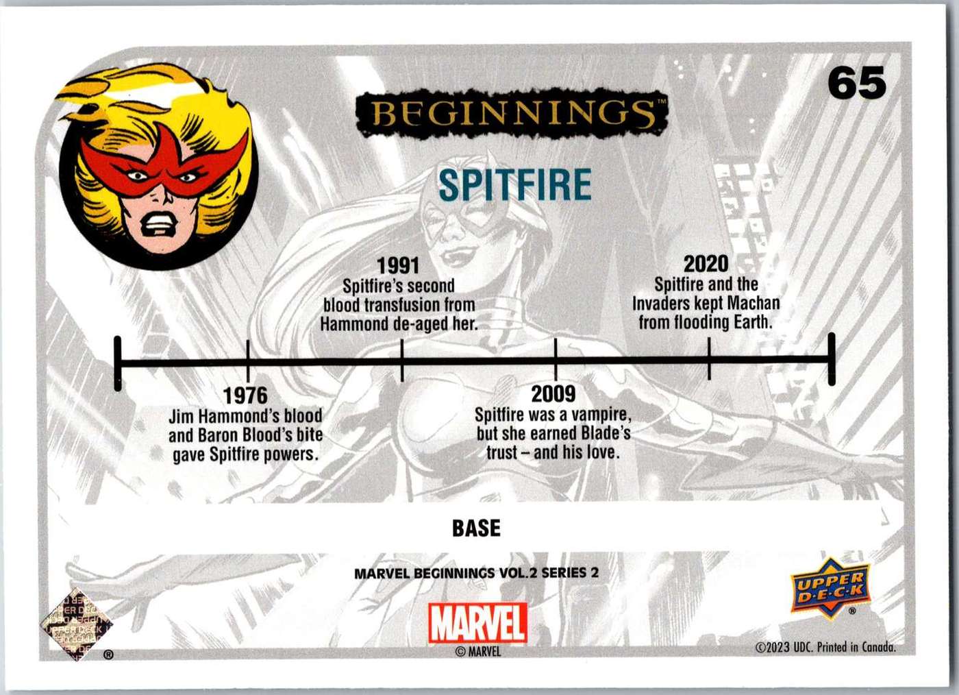 Spitfire back card image