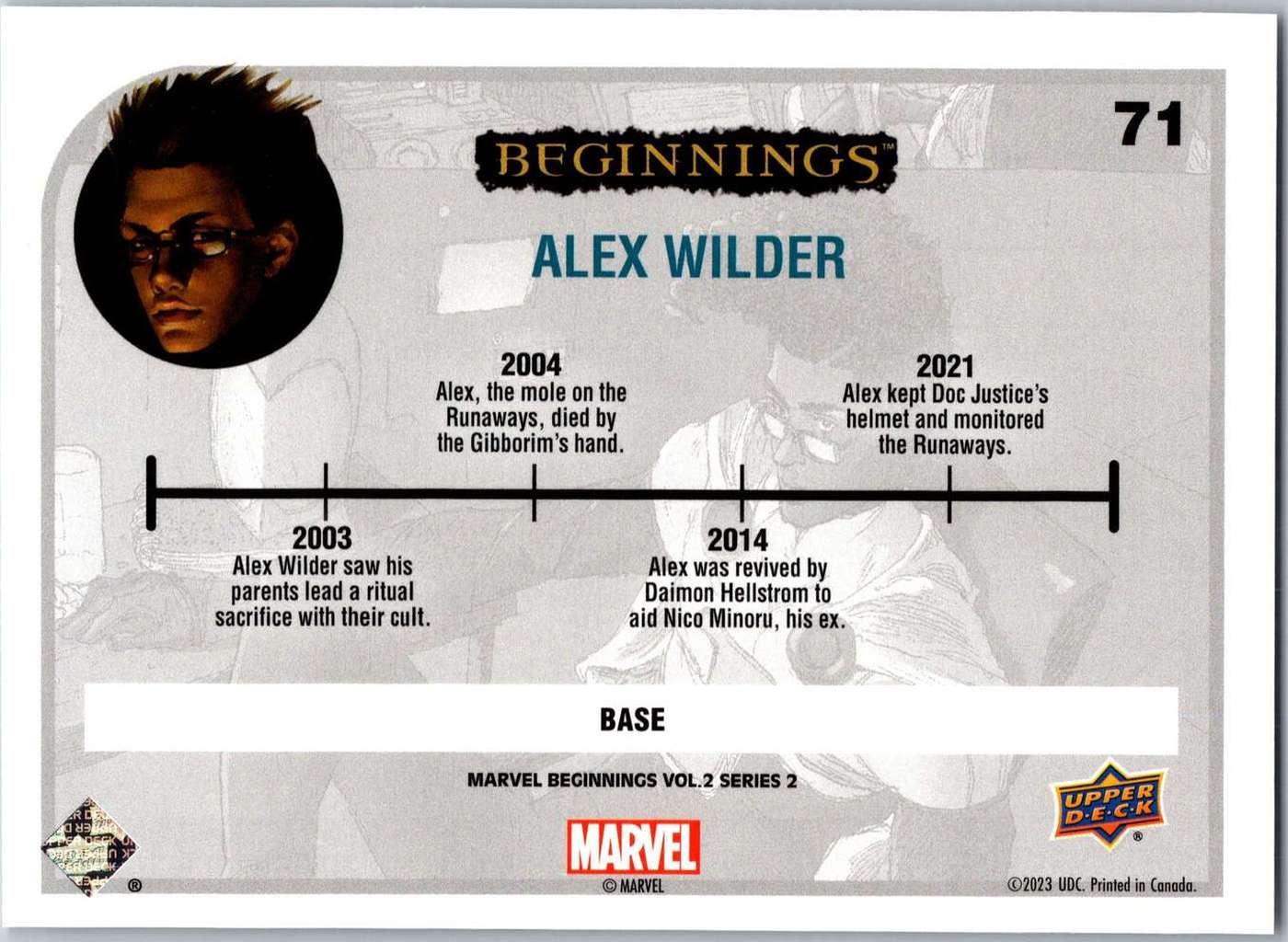 Alex Wilder back card image