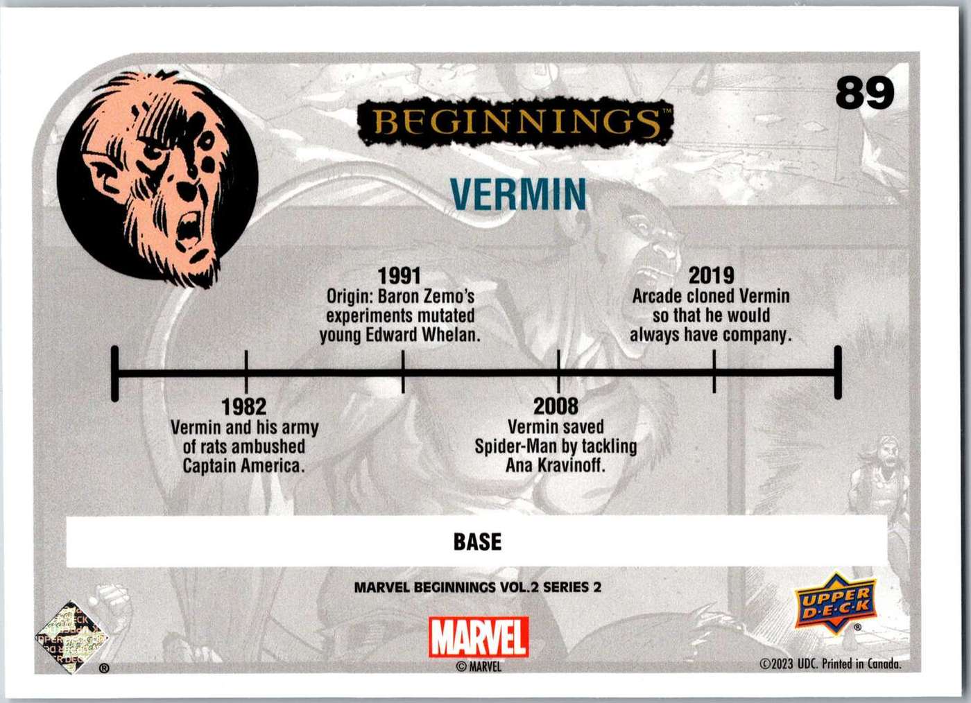 Vermin back card image