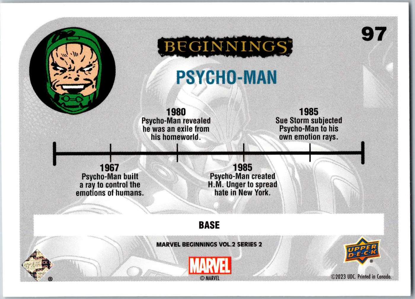Psycho-Man back card image