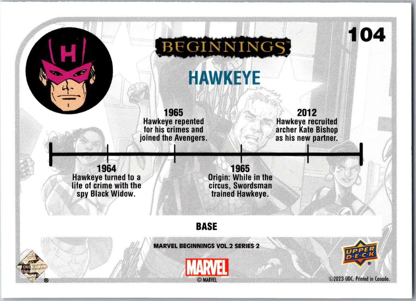 Hawkeye back card image