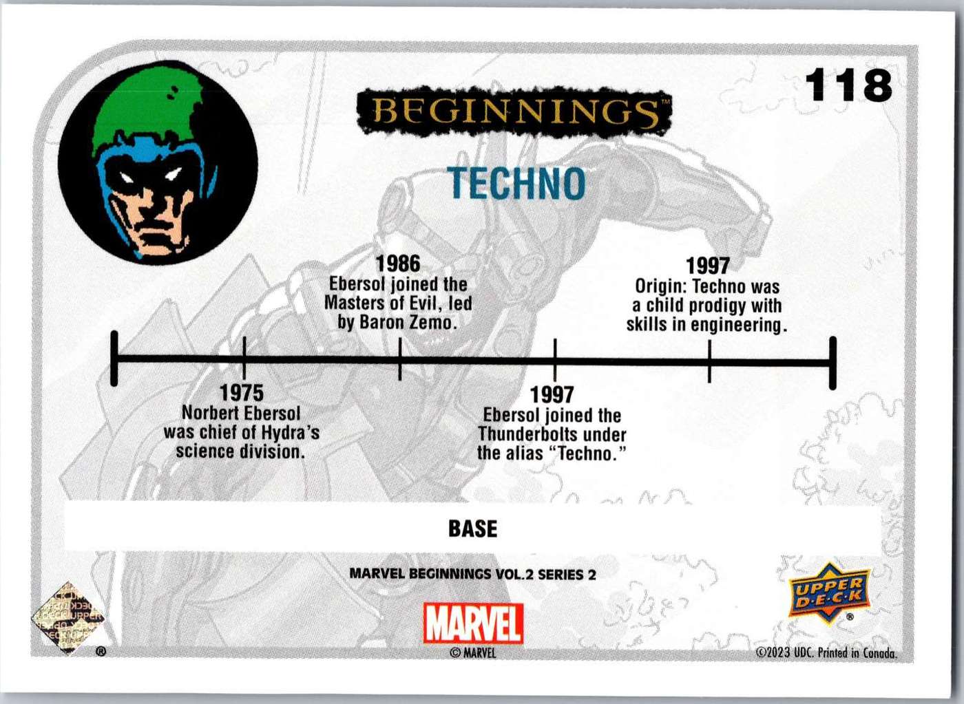 Techno back card image