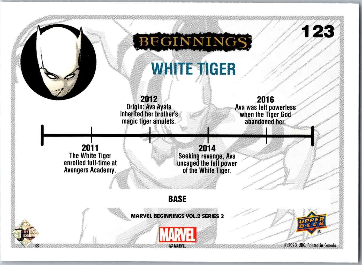 White Tiger back card image