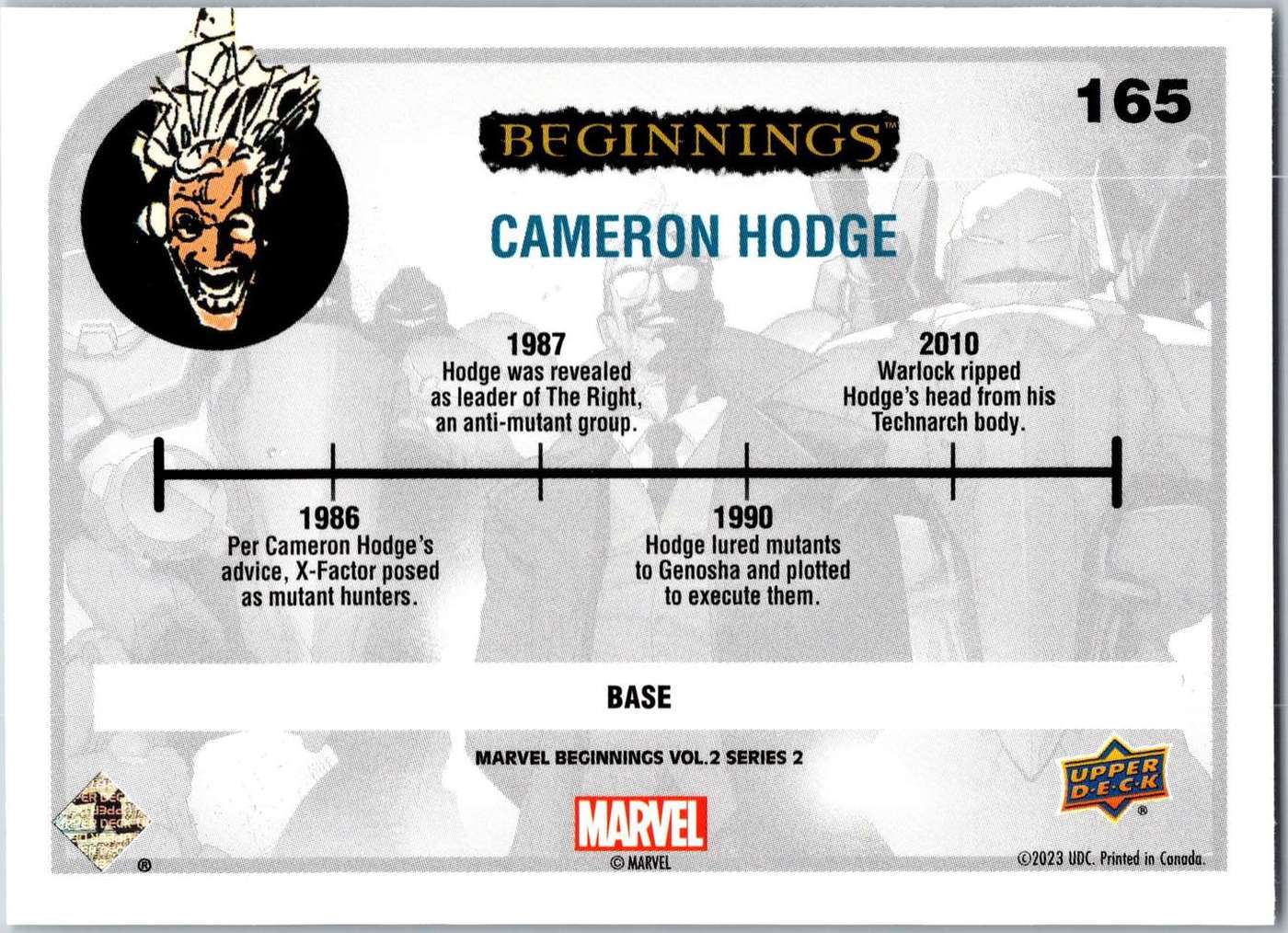 Cameron Hodge back card image