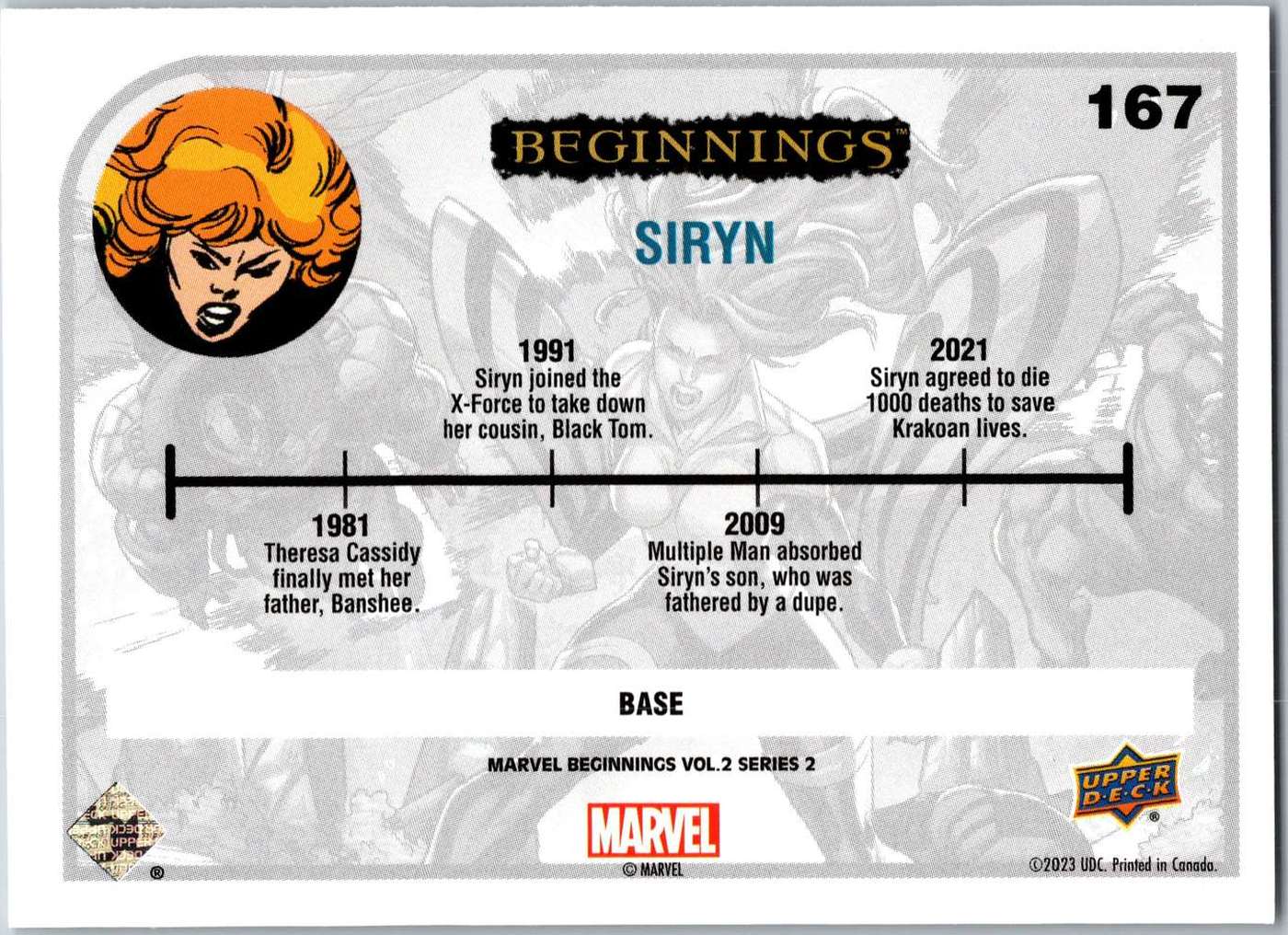 Siryn back card image