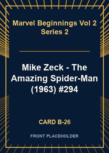 Mike Zeck - The Amazing Spider-Man (1963) #294 card thumbnail