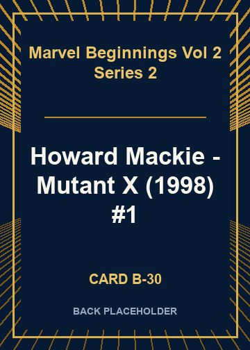 Howard Mackie - Mutant X (1998) #1 back card image