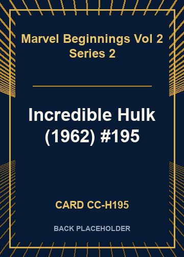 Incredible Hulk (1962) #195 back card image