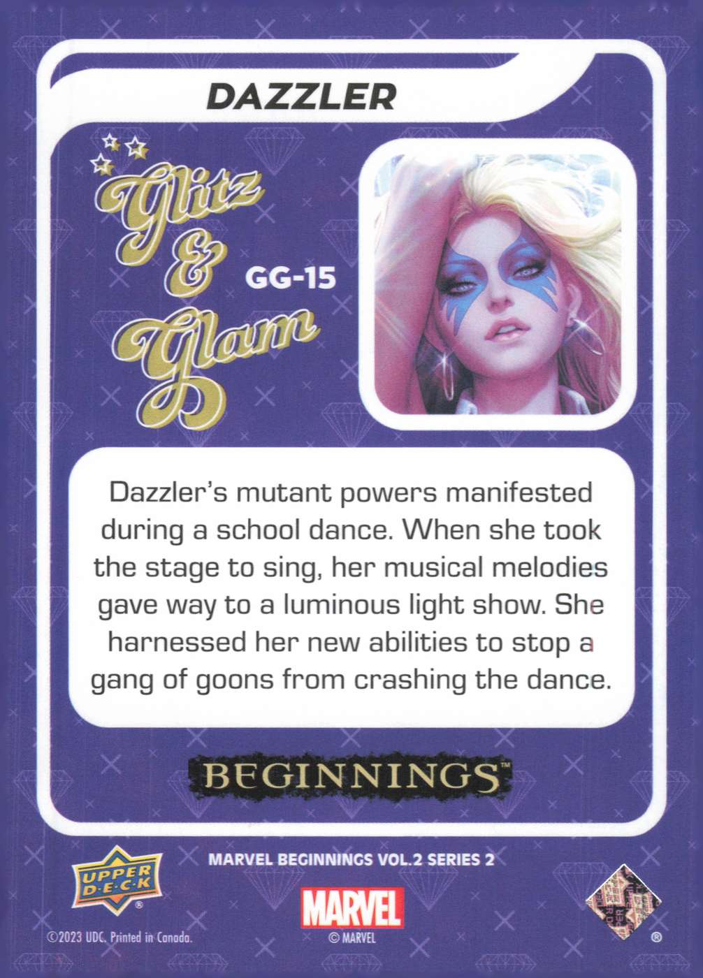 Dazzler back card image