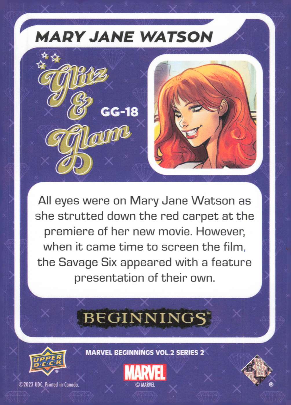 Mary Jane Watson back card image