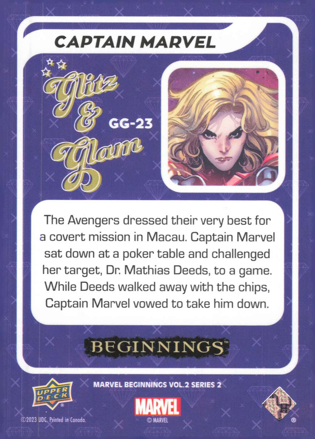 Captain Marvel back card image