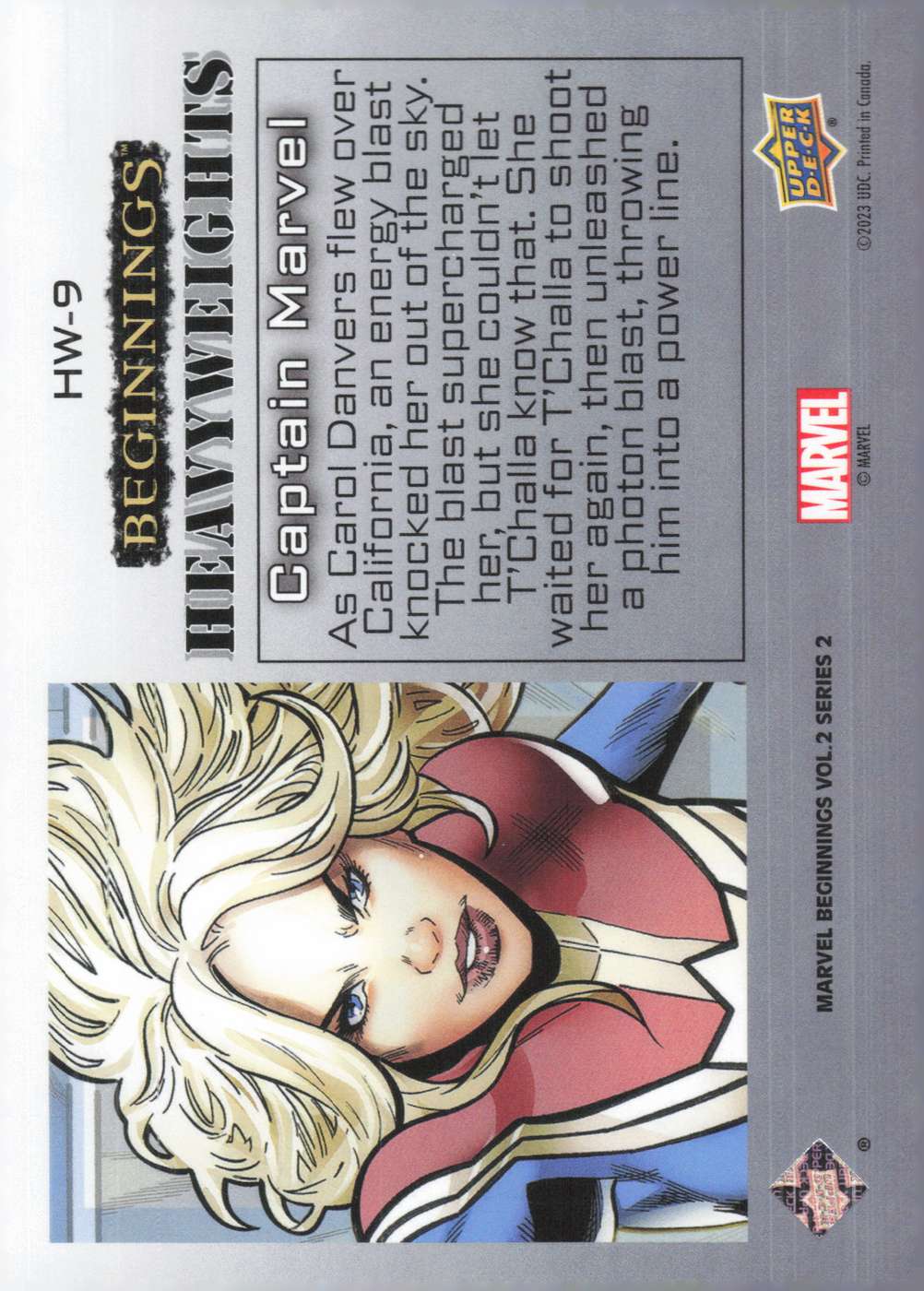 Captain Marvel back card image