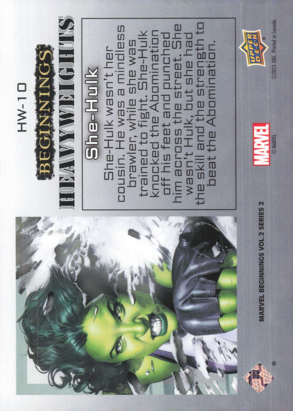 She-Hulk back card image