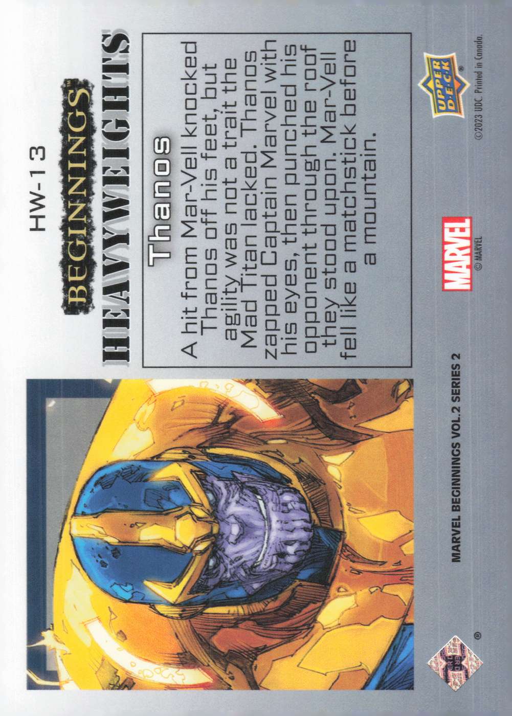 Thanos back card image
