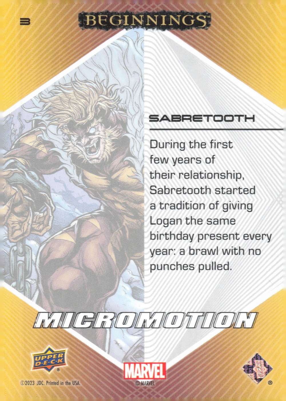 Sabretooth back card image
