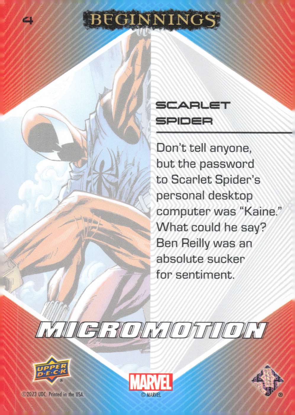 Scarlet Spider back card image
