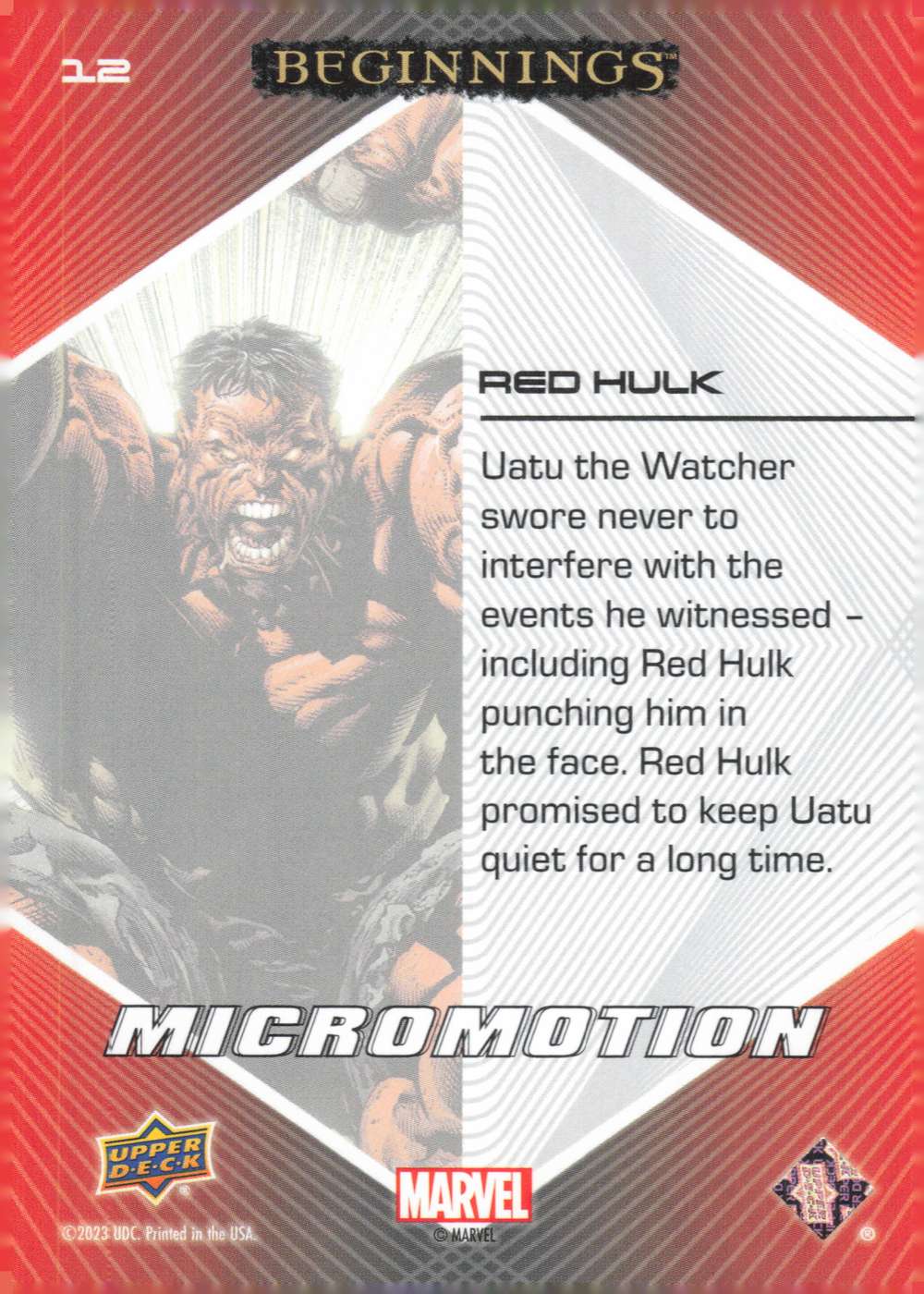 Red Hulk back card image
