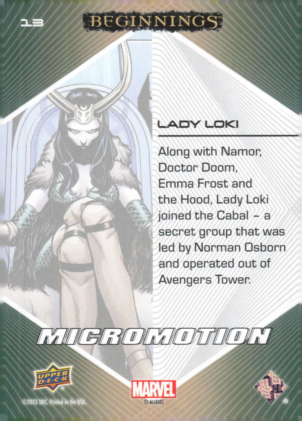 Lady Loki back card image