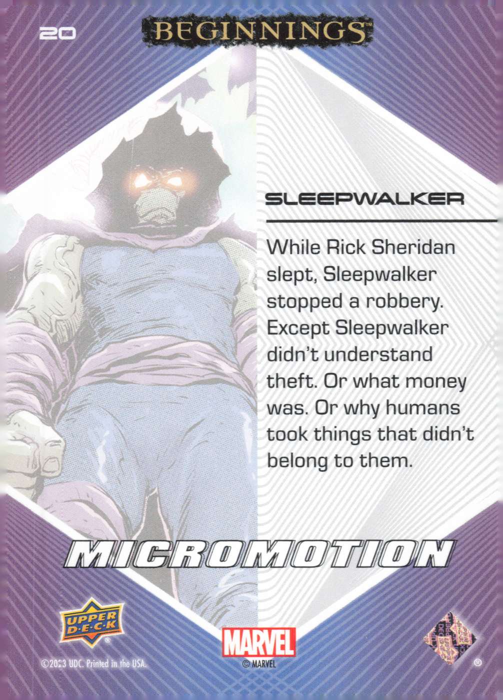Sleepwalker back card image