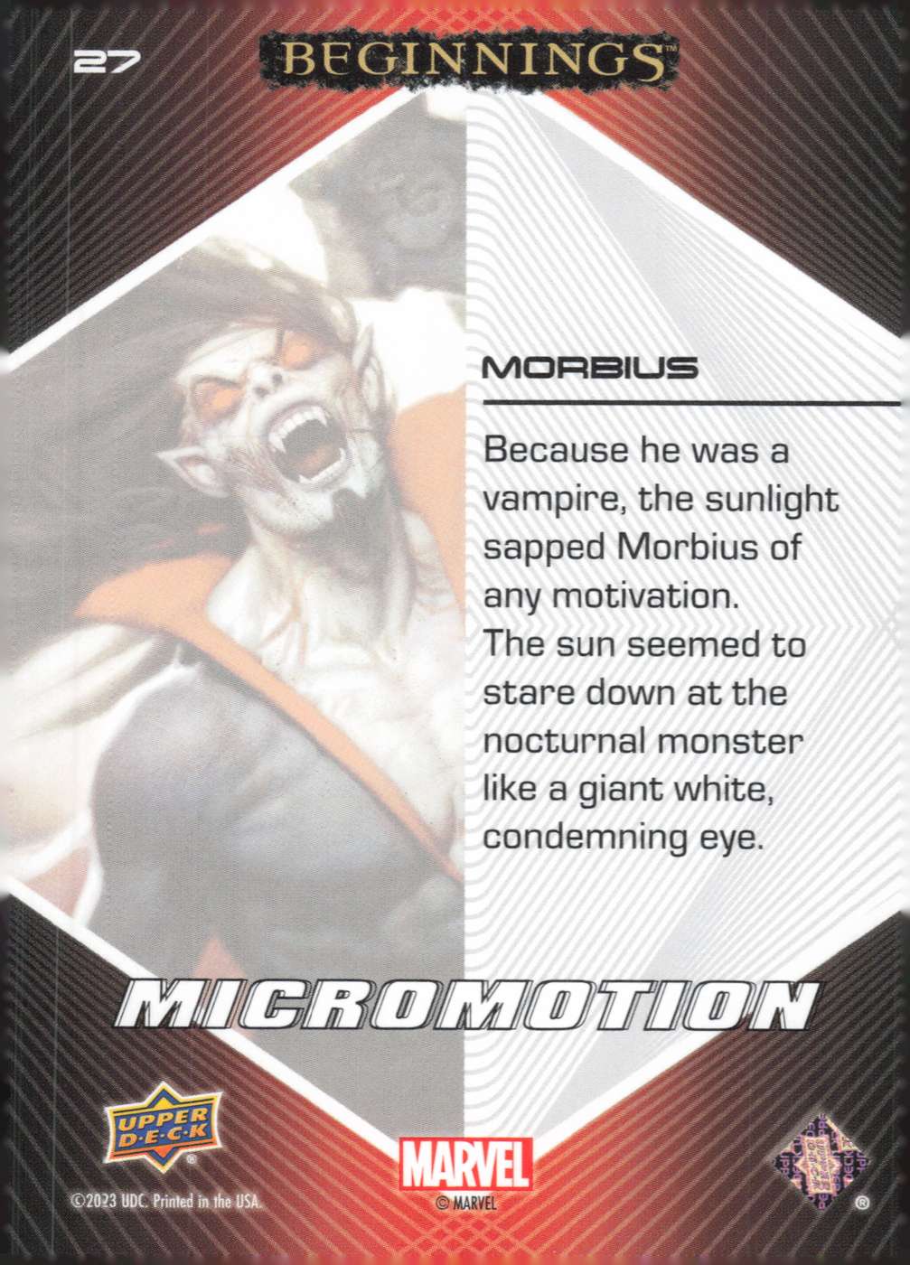 Morbius back card image