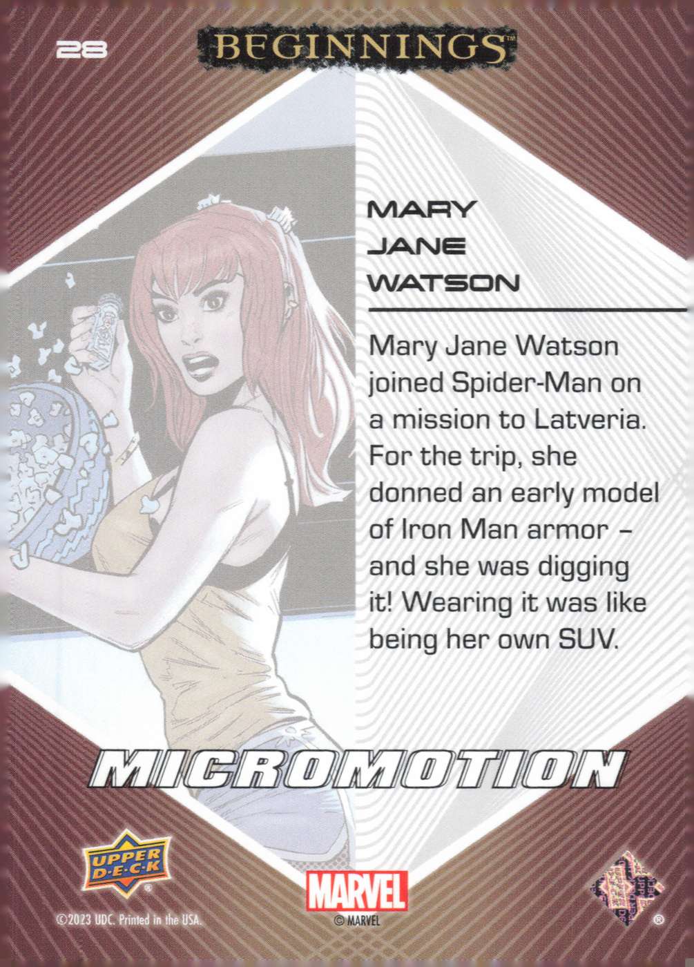 Mary Jane Watson back card image