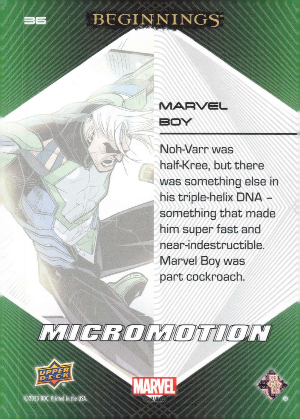 Marvel Boy back card image