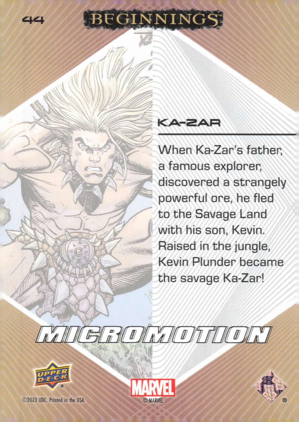Ka-Zar back card image