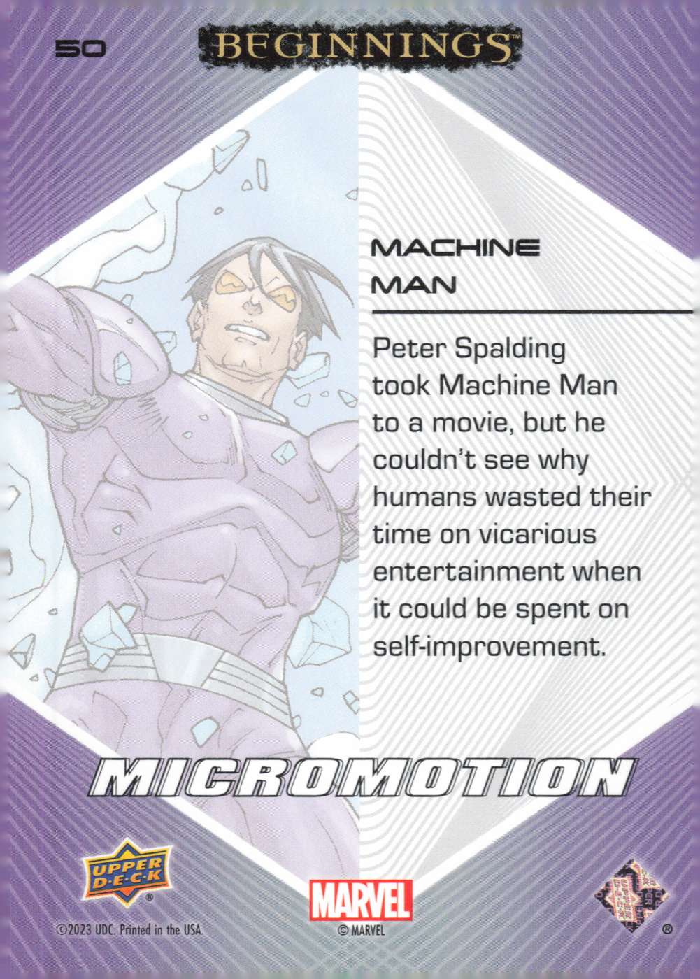 Machine Man back card image