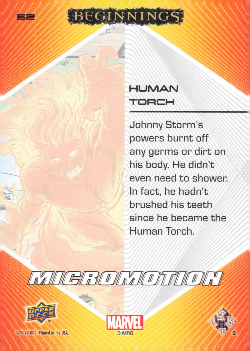 Human Torch back card image