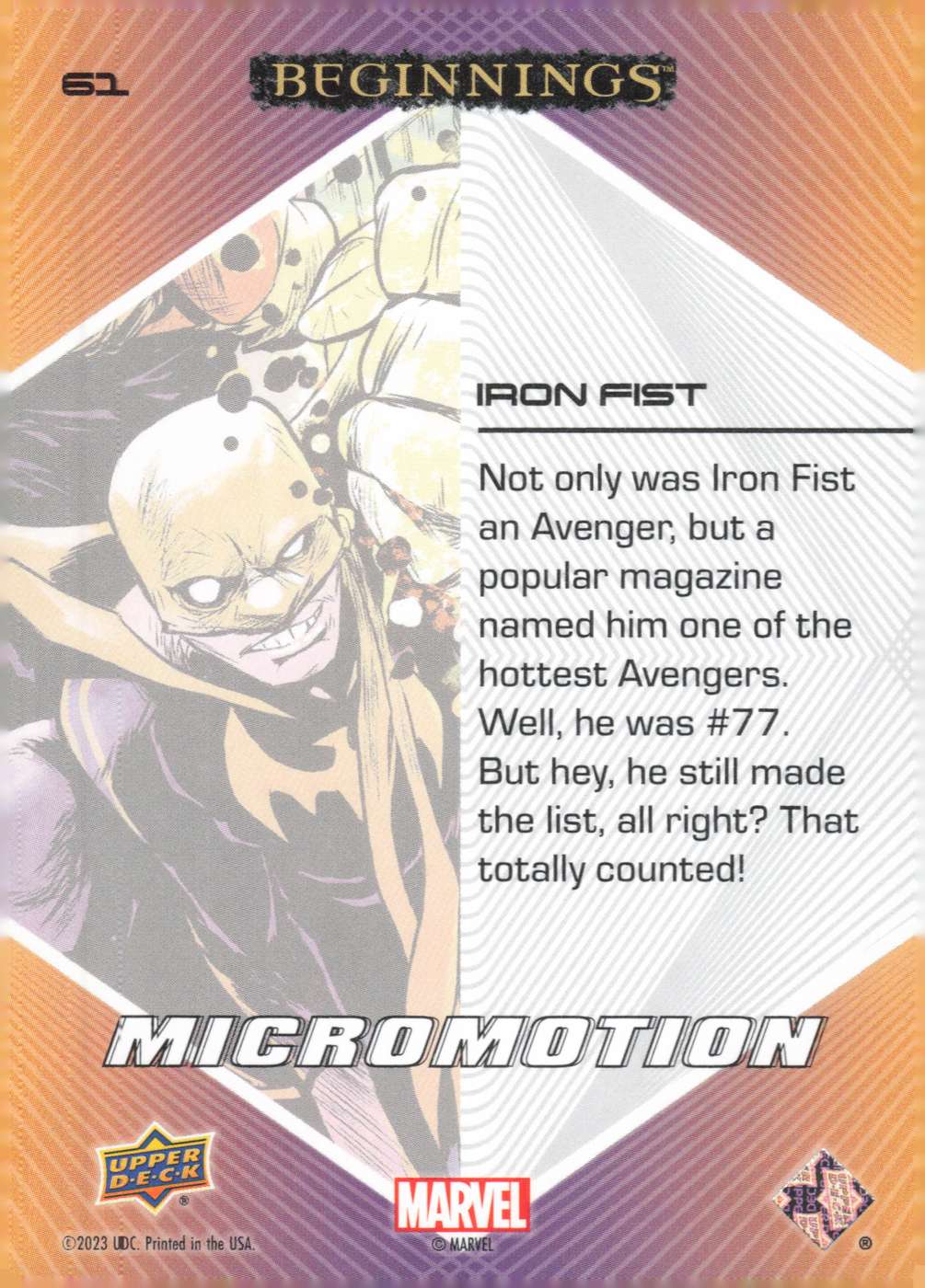 Iron Fist back card image