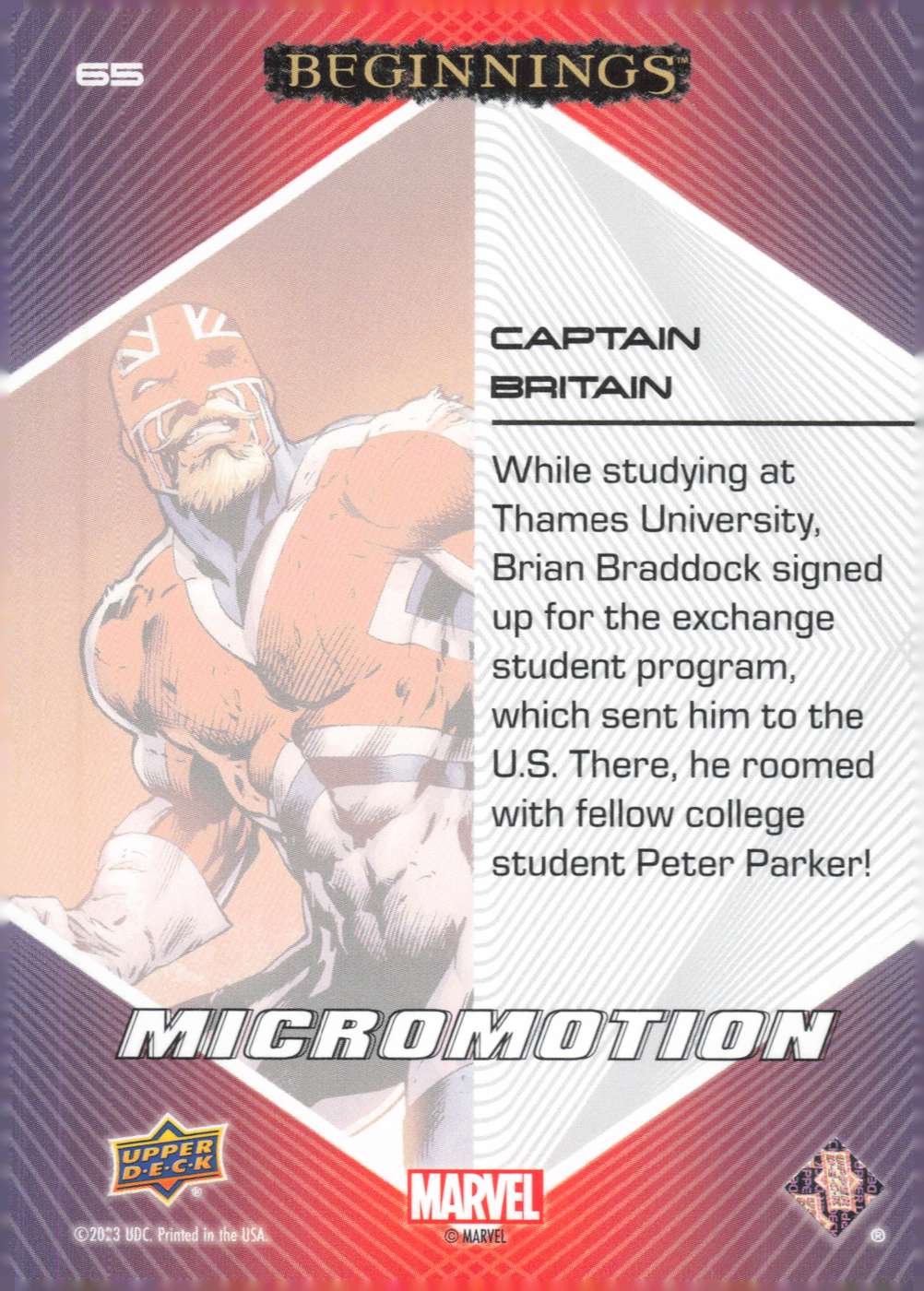 Captain Britain back card image