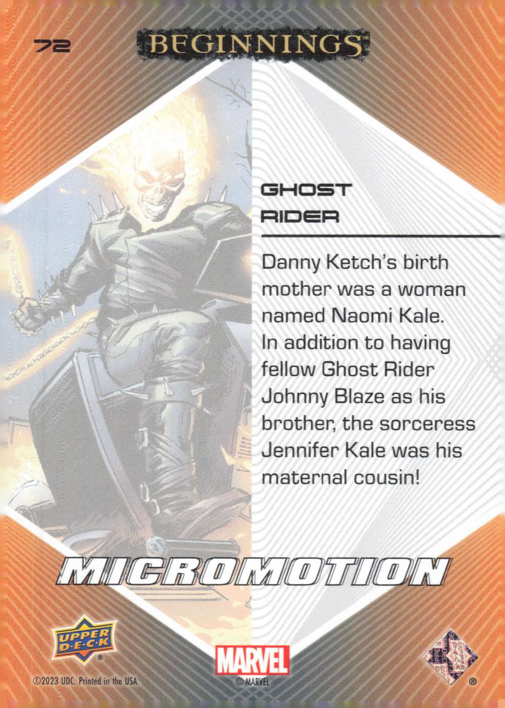 Ghost Rider back card image
