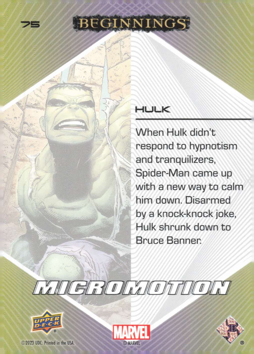 Hulk back card image