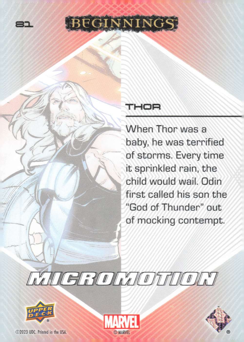 Thor back card image