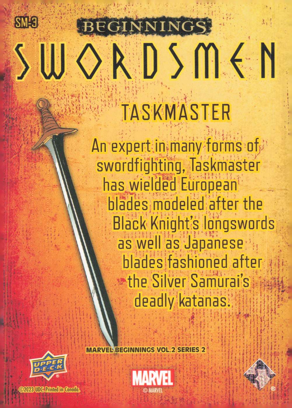 Taskmaster back card image