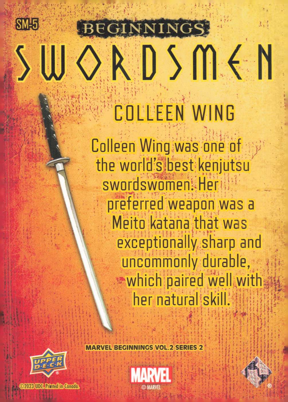 Colleen Wing back card image